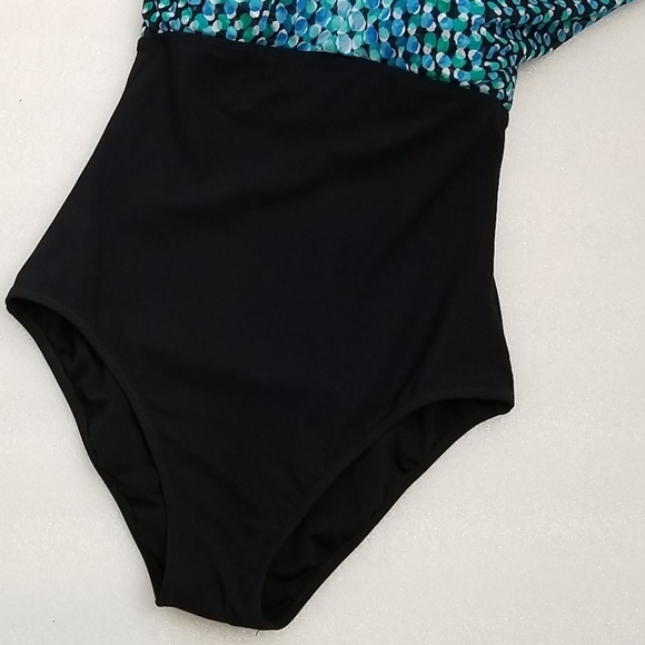 Profile by Gottex Blue & Black Flyaway One piece Swimsuit 8 - Picture 9 of 11